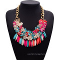 2015 fashion bohemian styles wholesale crystal beads flower necklace jewelry